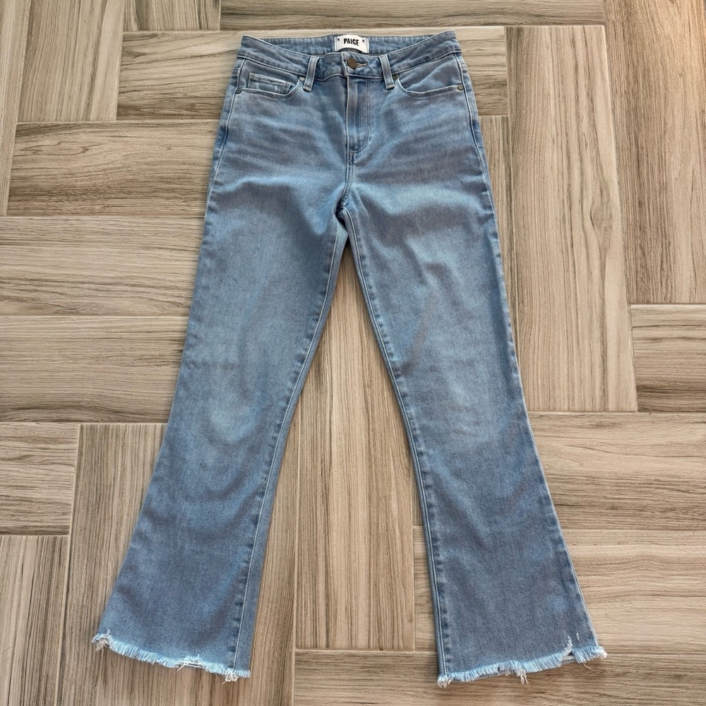 NWOT PAIGE Rory Crop Flare Raw Hem Jeans Size 26 - Picture 7 of 10